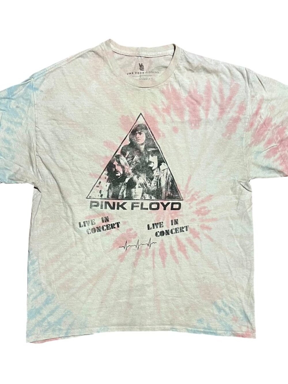 Pink Floyd Faded Tie Die Dark Side of Moon Graphic T-Shirt, Men's Large